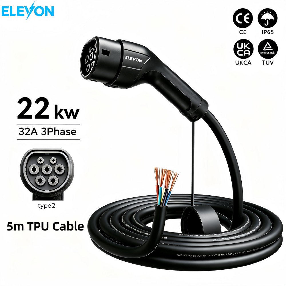 Ev Charger Type 2 22Kw 32A 3 Phase - Chargeur EV ELEVON Type 2 Femelle