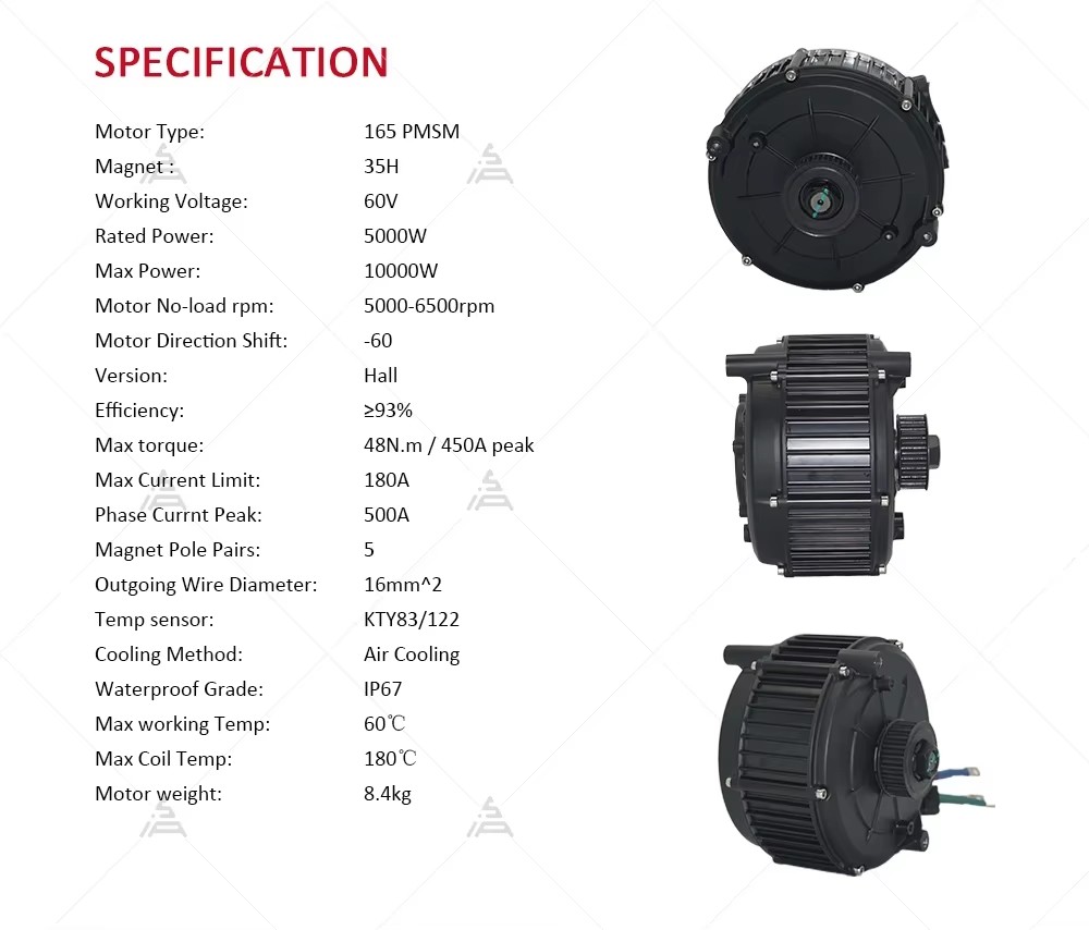QSMOTOR QS165 V2, kit moteur c - Mid Drive Motor Kit 72V 5000W avis et prix