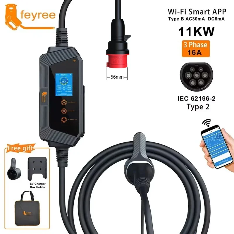 Chargeur de voiture portable F - Type 2 Portable Ev Charger 11Kw Cee avis et prix